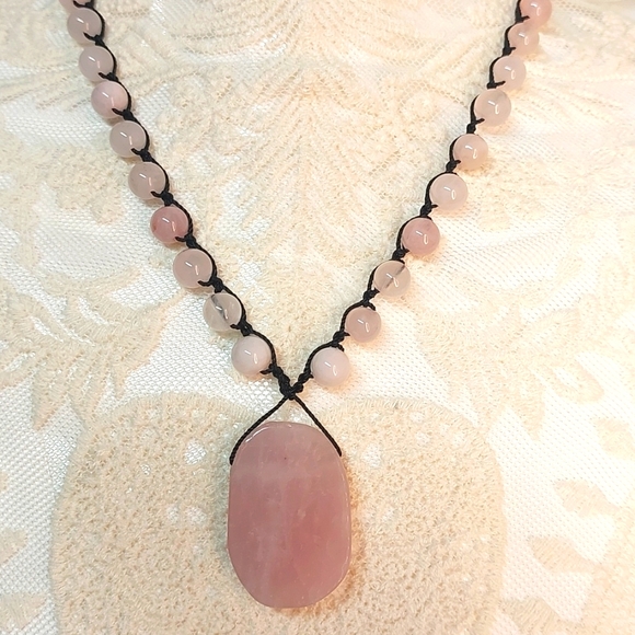 Rose Quartz, Crystal Necklace, Pink Handcrafted by Rust Belt Raised - Picture 9 of 15
